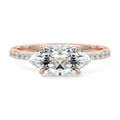 Rose gold Marquise Diamond Solitaire Engagement Ring with Pavé Shank