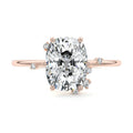 Rose gold Cushion Diamond Side Stone Engagement Ring