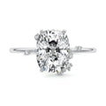 Silver Cushion Diamond Side Stone Engagement Ring