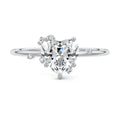 Platinum Heart Diamond Side Stone Engagement Ring