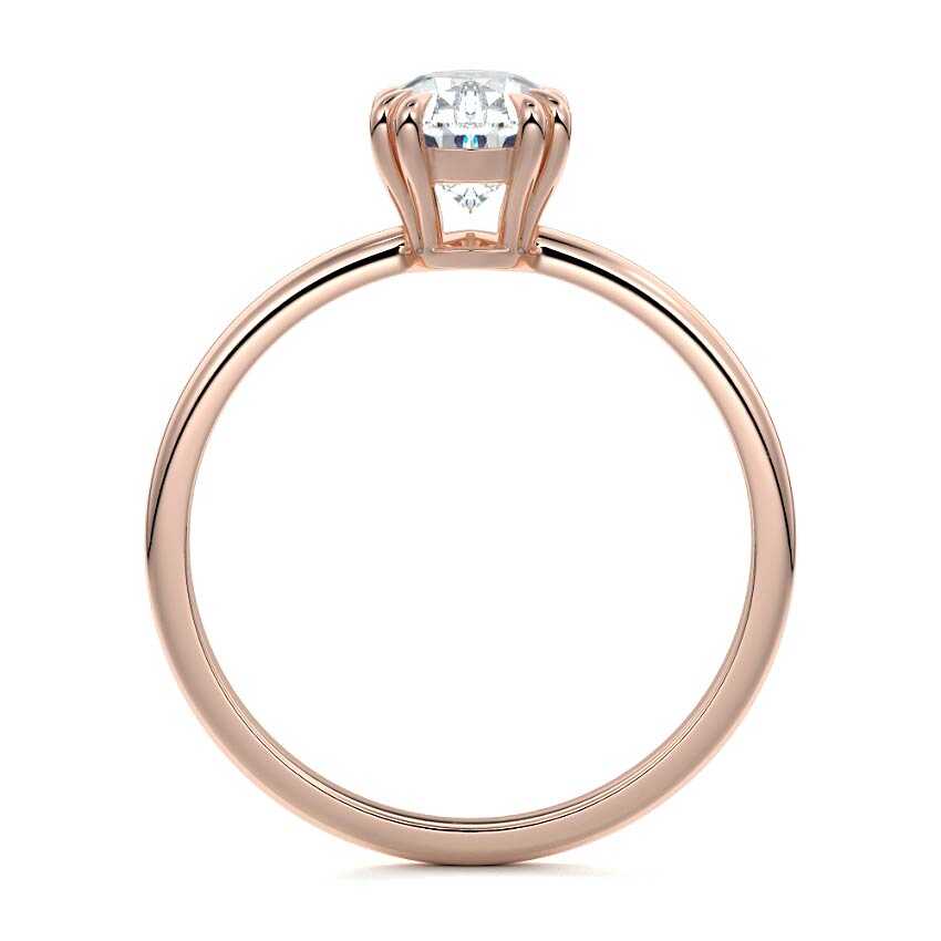 Rose gold Pear Diamond Solitaire Engagement Ring with Classic Basket Setting