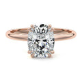 Rose gold Cushion Diamond Solitaire Engagement Ring with Classic Basket Setting