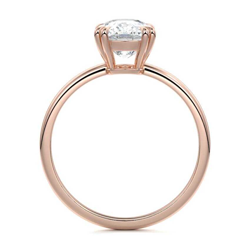 Rose gold Cushion Diamond Solitaire Engagement Ring with Classic Basket Setting