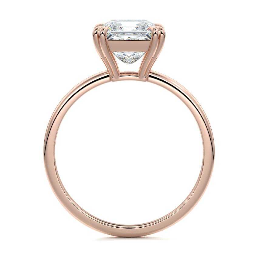 Rose gold Princess Diamond Solitaire Engagement Ring with Classic Basket Setting