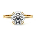 Yellow gold Round Diamond Solitaire Engagement Ring with Classic Basket Setting