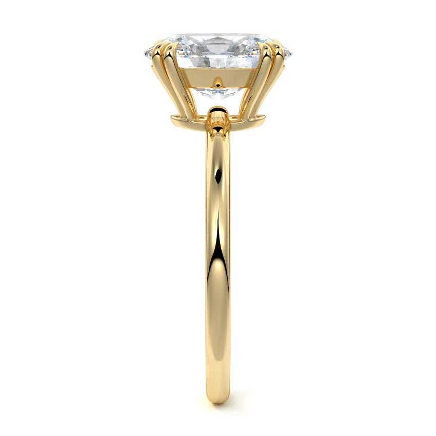 Yellow gold Oval Diamond Solitaire Engagement Ring with Classic Basket Setting