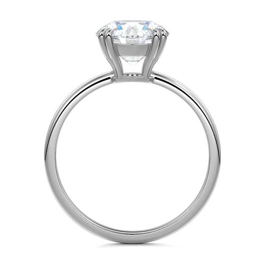 White gold Round Diamond Solitaire Engagement Ring with Classic Basket Setting