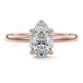 Rose gold Pear Diamond Solitaire Engagement Ring with Hidden Halo