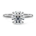 White gold Round Diamond Solitaire Engagement Ring with Hidden Halo