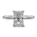 Platinum Radiant Diamond Solitaire Engagement Ring with Hidden Halo