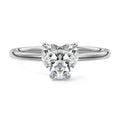 Platinum Heart Diamond Solitaire Engagement Ring with Hidden Halo