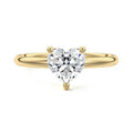 Yellow gold Heart Diamond Solitaire Engagement Ring with Low-Profile Basket Setting