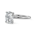 White gold Cushion Diamond Solitaire Engagement Ring with Low-Profile Basket Setting