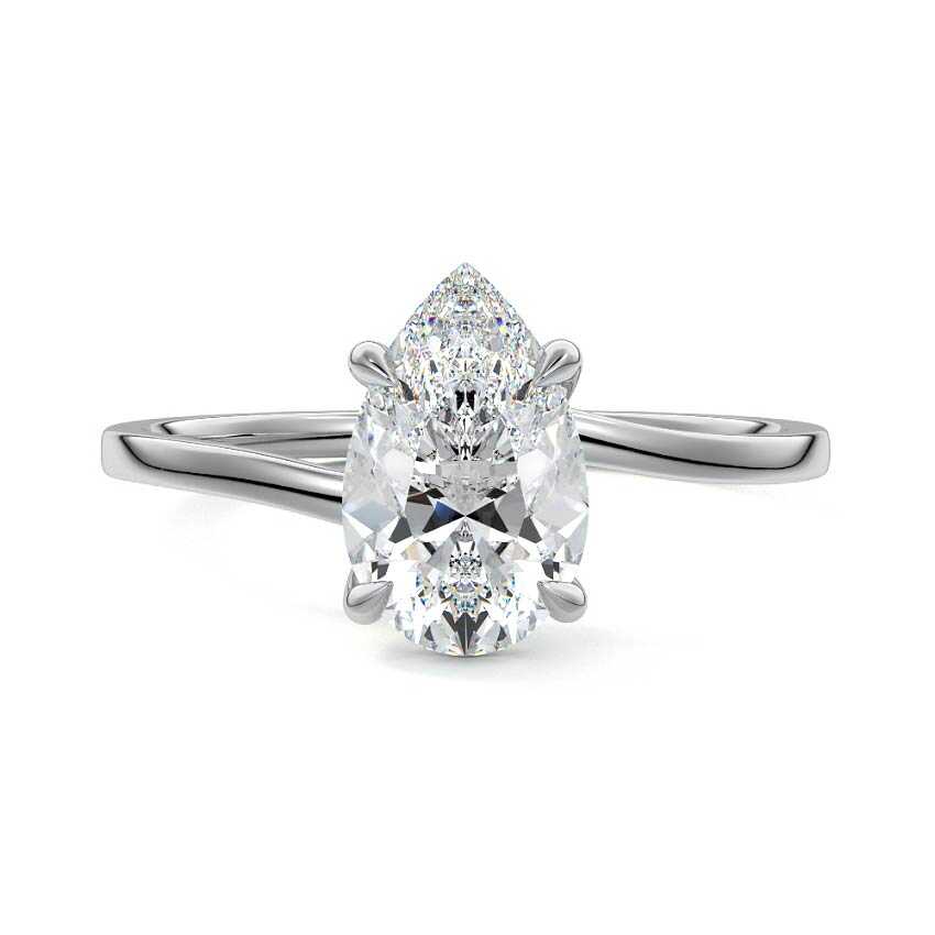 Platinum Pear Diamond Solitaire Engagement Ring
