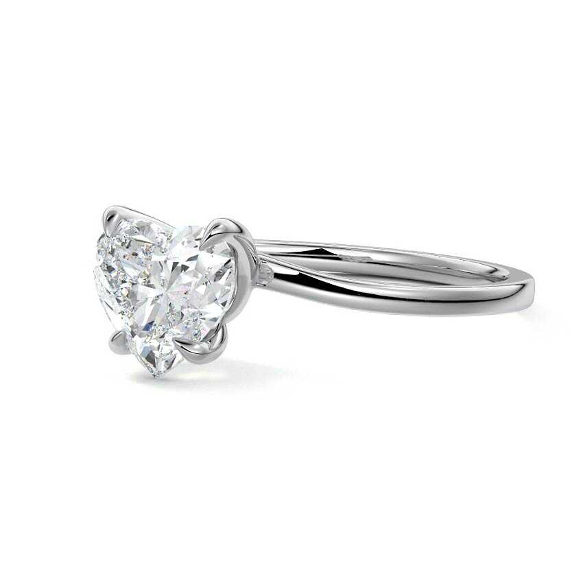 Platinum Heart Diamond Solitaire Engagement Ring