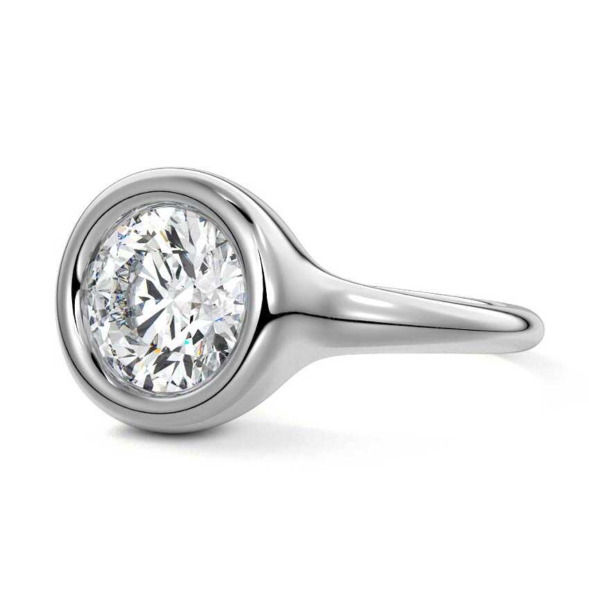 White gold Round Diamond Solitaire Engagement Ring