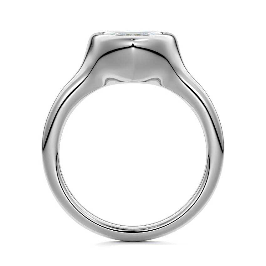 Silver Heart Diamond Solitaire Engagement Ring