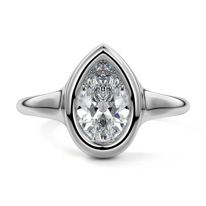 Platinum Pear Diamond Solitaire Engagement Ring