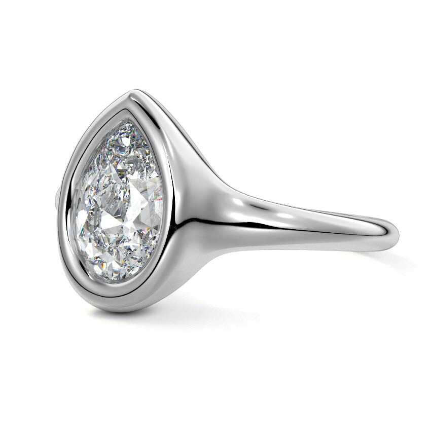Platinum Pear Diamond Solitaire Engagement Ring