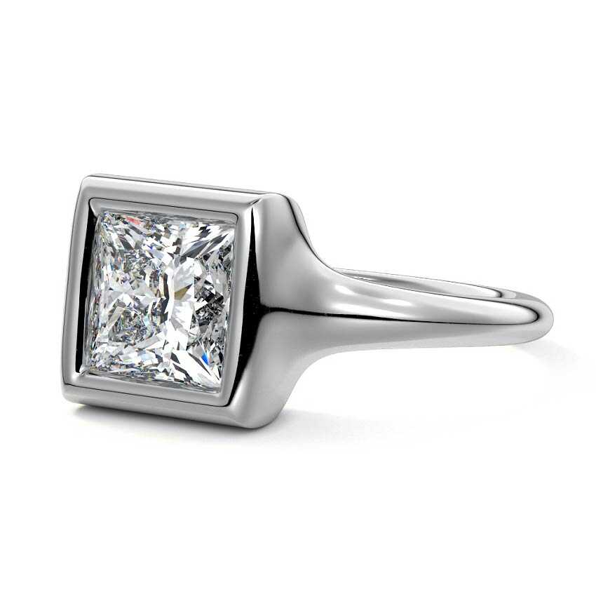 Platinum Princess Diamond Solitaire Engagement Ring