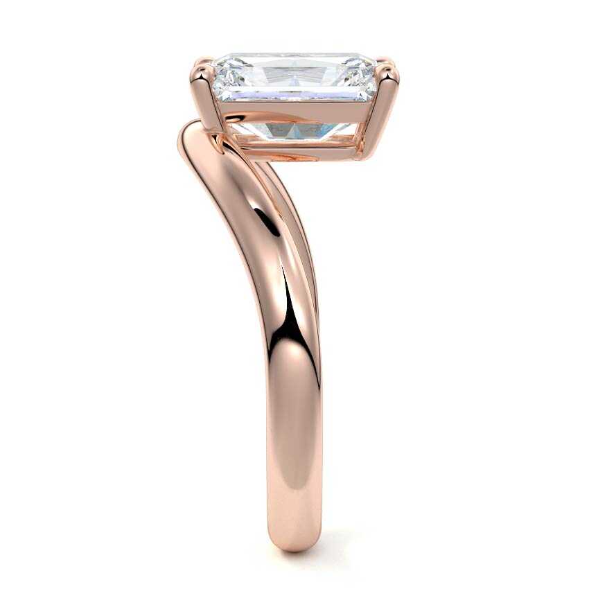 Rose gold Radiant Diamond Solitaire Engagement Ring