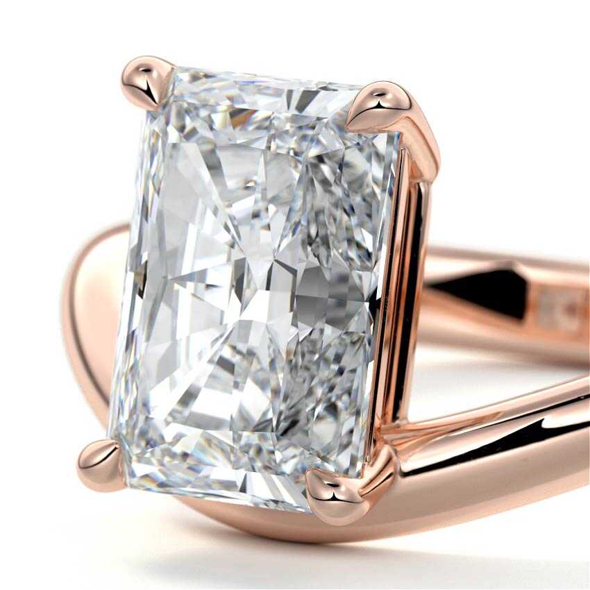 Rose gold Radiant Diamond Solitaire Engagement Ring