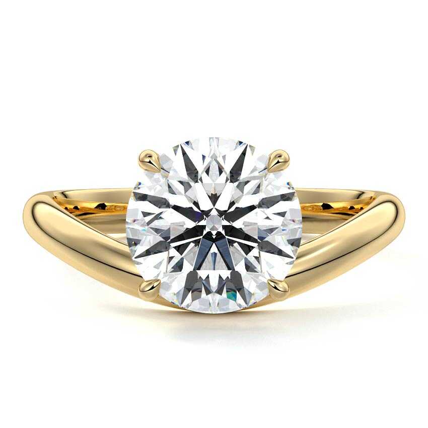 Yellow gold Round Diamond Solitaire Engagement Ring