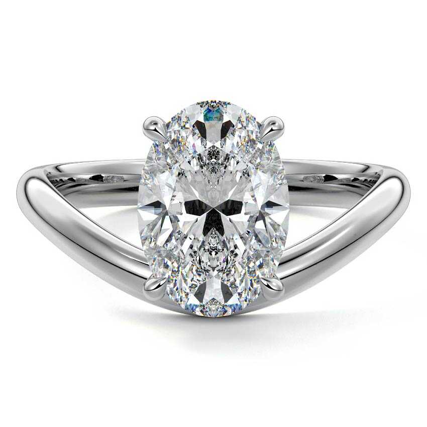 White gold Oval Diamond Solitaire Engagement Ring