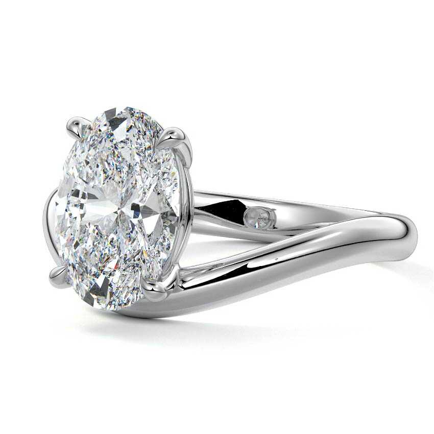 White gold Oval Diamond Solitaire Engagement Ring
