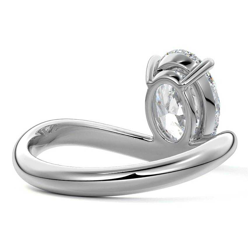 White gold Oval Diamond Solitaire Engagement Ring