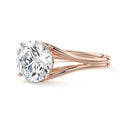 Rose gold Round Diamond Solitaire Engagement Ring with Multi-Row Split Shank