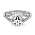White gold Round Diamond Solitaire Engagement Ring with Multi-Row Split Shank