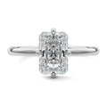 Yellow gold Radiant Diamond Solitaire Engagement Ring with Hidden Halo
