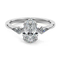 Platinum Three-Stone Pear Diamond Engagement Ring with Kite Side Stones