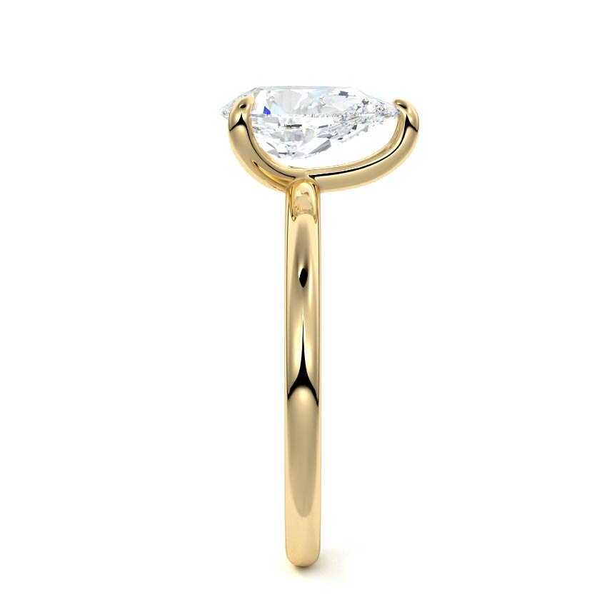 Yellow gold Pear Diamond Solitaire Engagement Ring