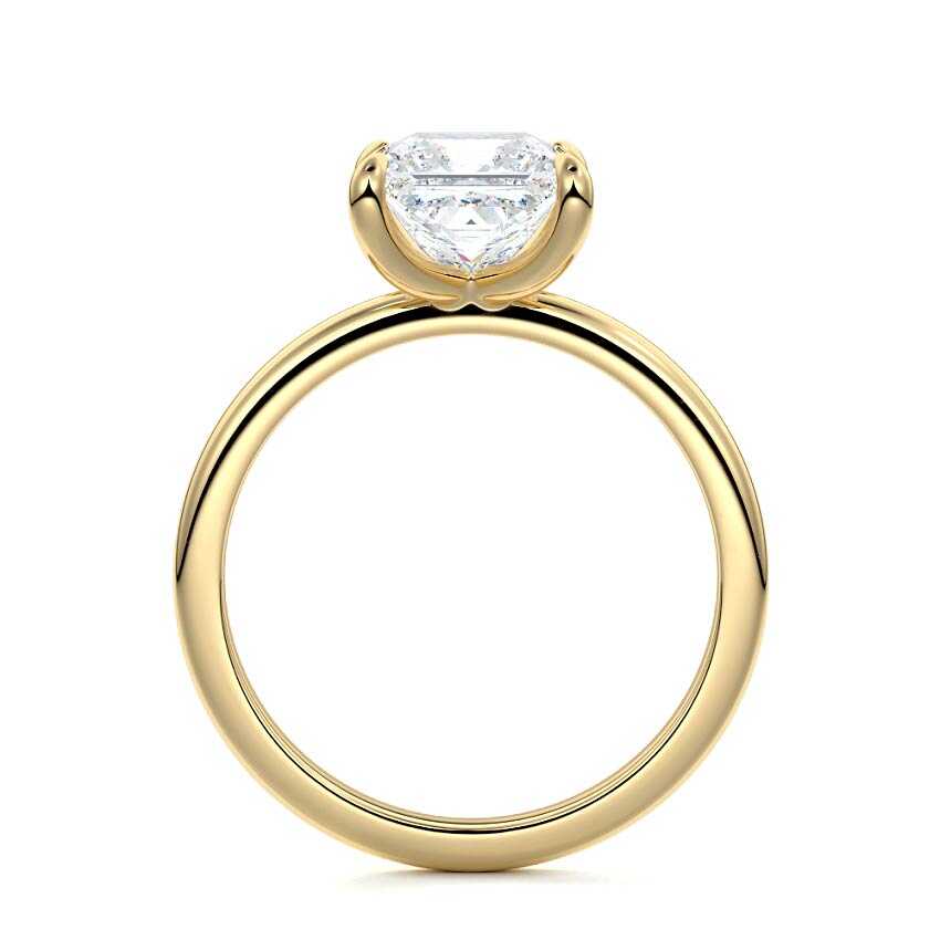 Yellow gold Princess Diamond Solitaire Engagement Ring