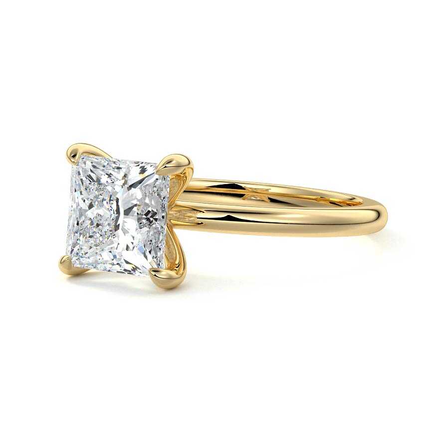 Yellow gold Princess Diamond Solitaire Engagement Ring