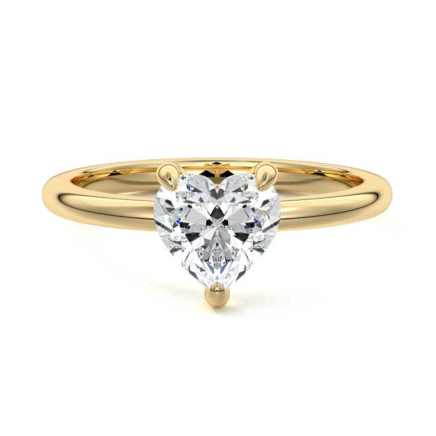 Yellow gold Heart Diamond Solitaire Engagement Ring