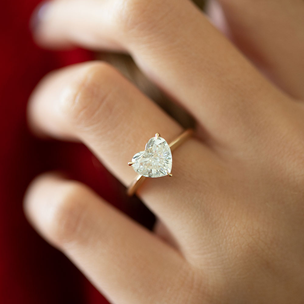 Yellow gold Heart Diamond Solitaire Engagement Ring