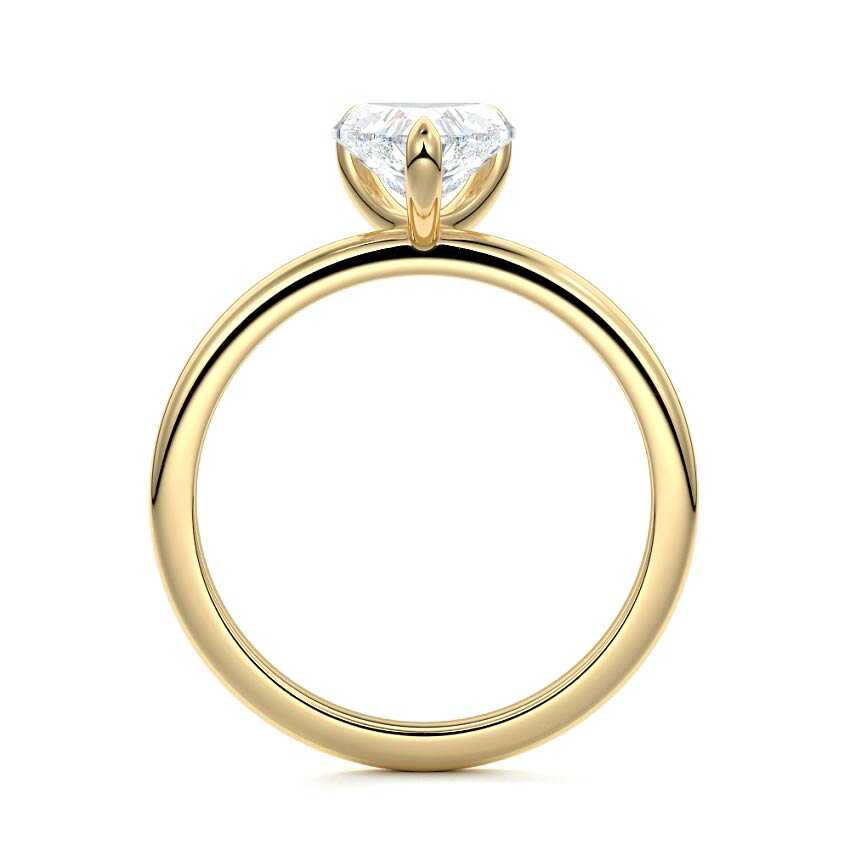 Yellow gold Heart Diamond Solitaire Engagement Ring