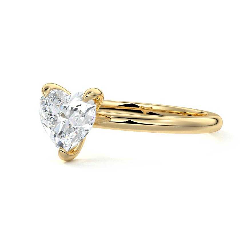 Yellow gold Heart Diamond Solitaire Engagement Ring