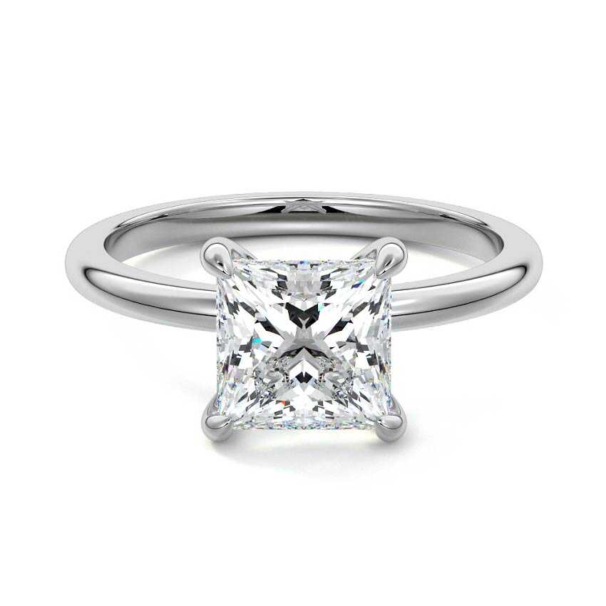 White gold Princess Diamond Solitaire Engagement Ring