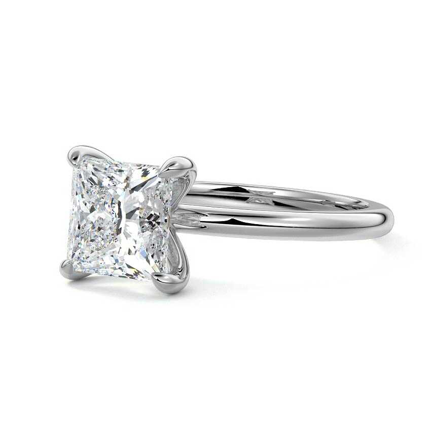 White gold Princess Diamond Solitaire Engagement Ring