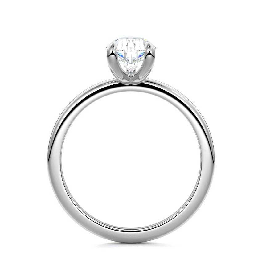 Silver Pear Diamond Solitaire Engagement Ring