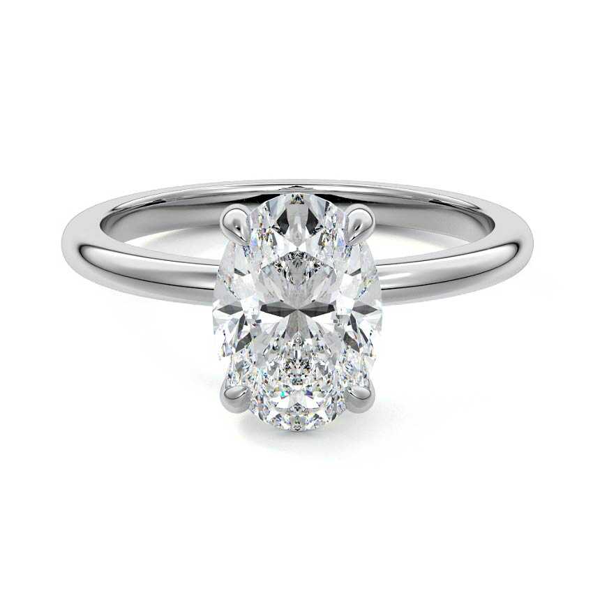 Platinum Oval Diamond Solitaire Engagement Ring
