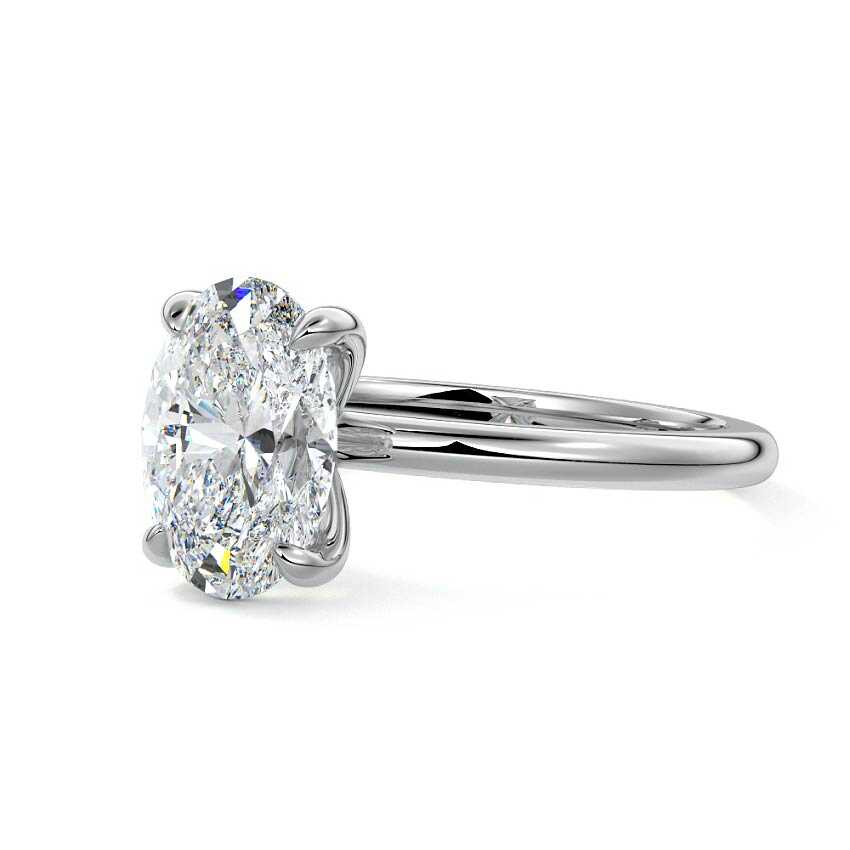 Platinum Oval Diamond Solitaire Engagement Ring