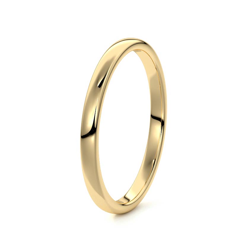 Yellow gold Classic Plain Metal Wedding Band