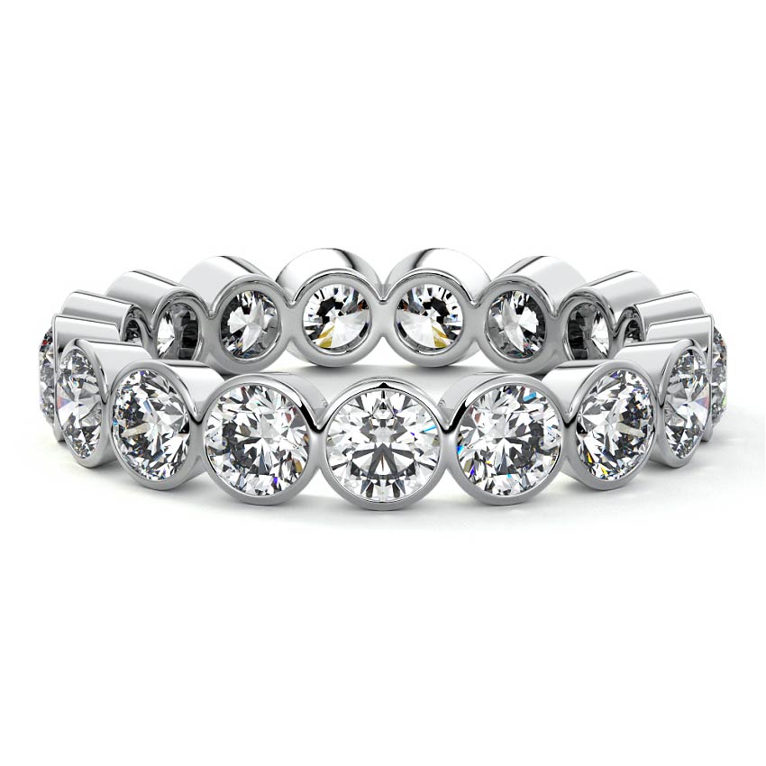 White gold Round Bezel Diamond Eternity Band