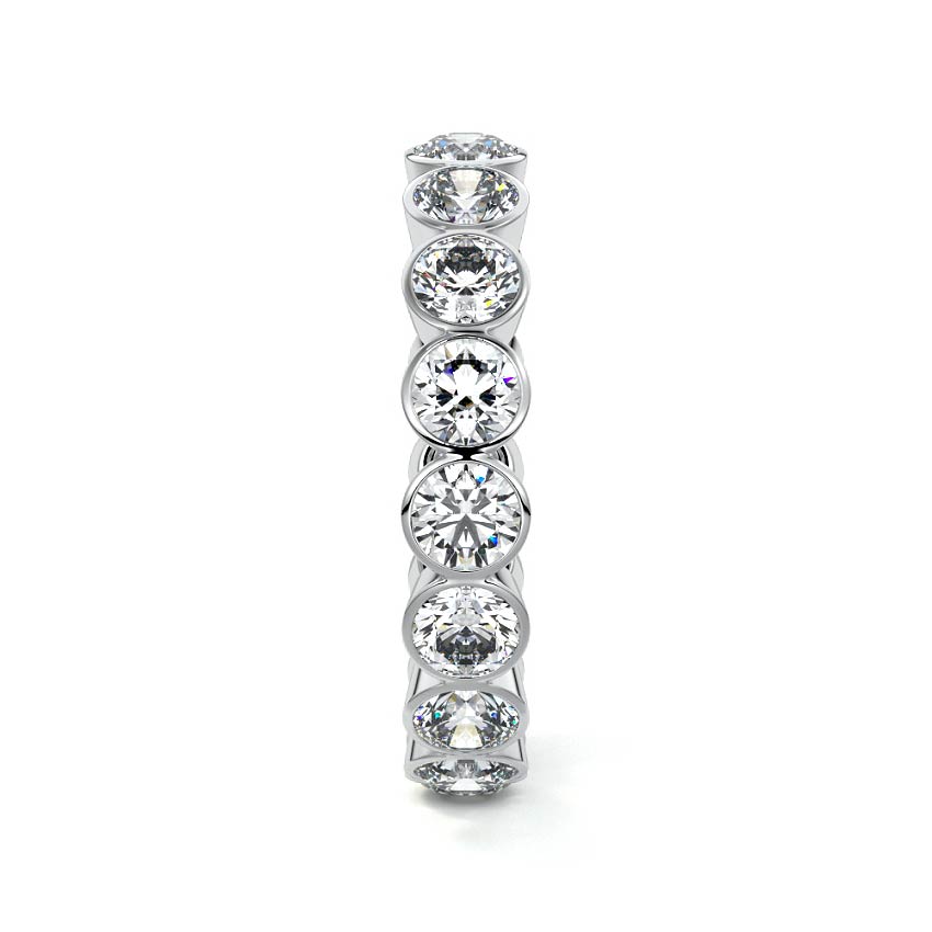 White gold Round Bezel Diamond Eternity Band