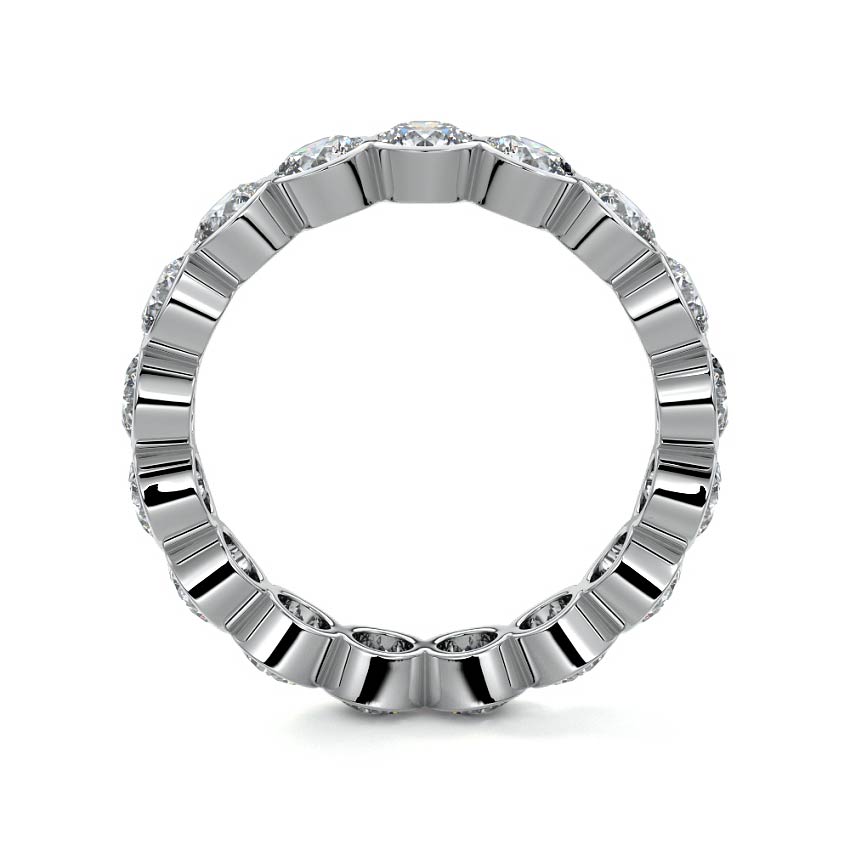White gold Round Bezel Diamond Eternity Band